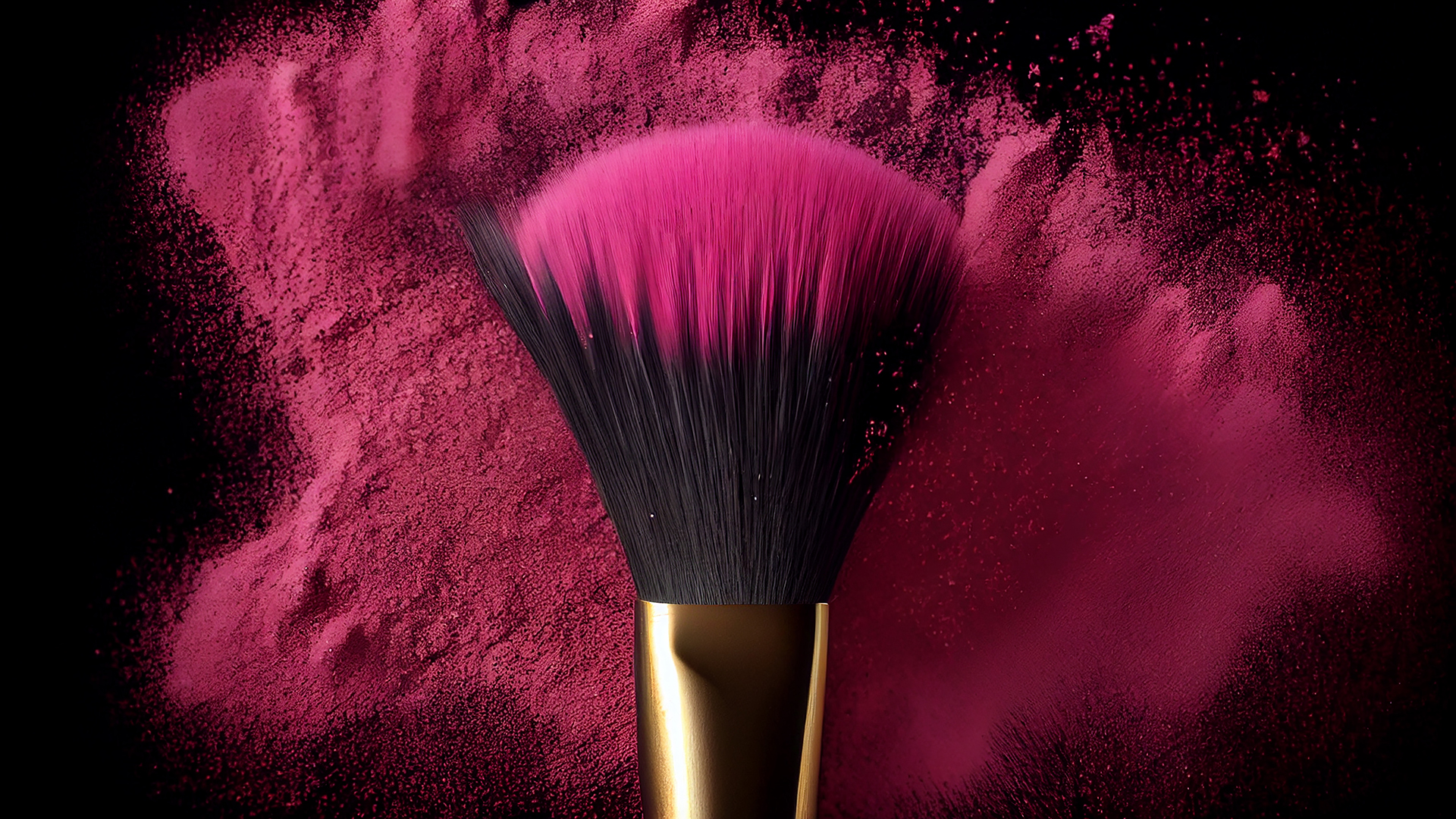 Beauty product in close up, eyeshadow palette exploding ,generative AI